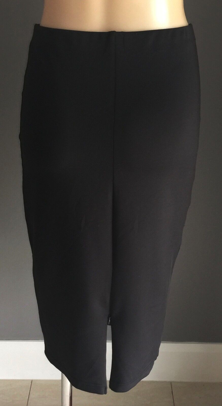 TEMT Pencil Skirt Black Stretch Straight 1950's Look Classic Basic Size L 12 NEW