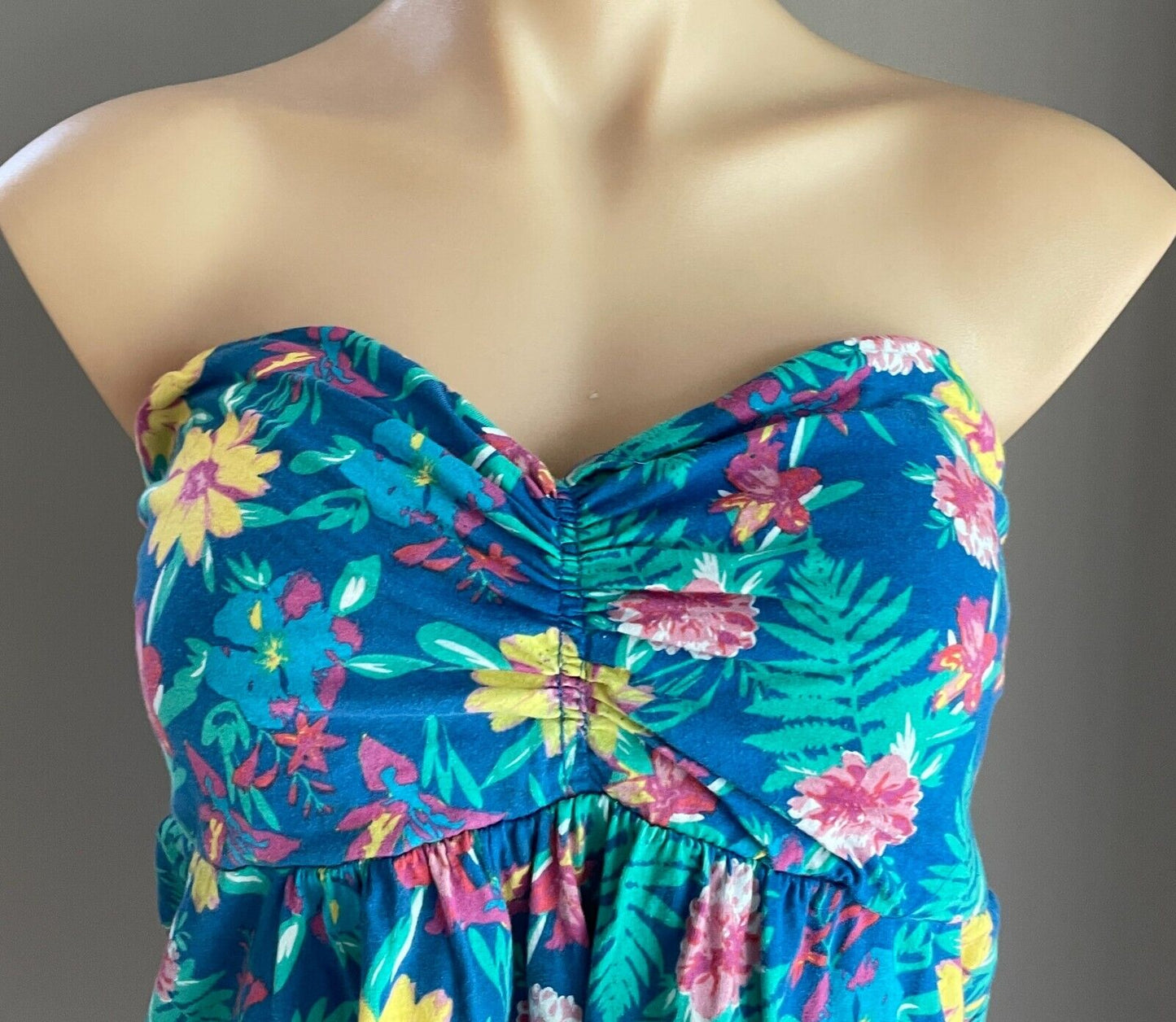 GIRL XPRESS Strapless Top Babydoll Bright MultiColoured Floral Print Size 16