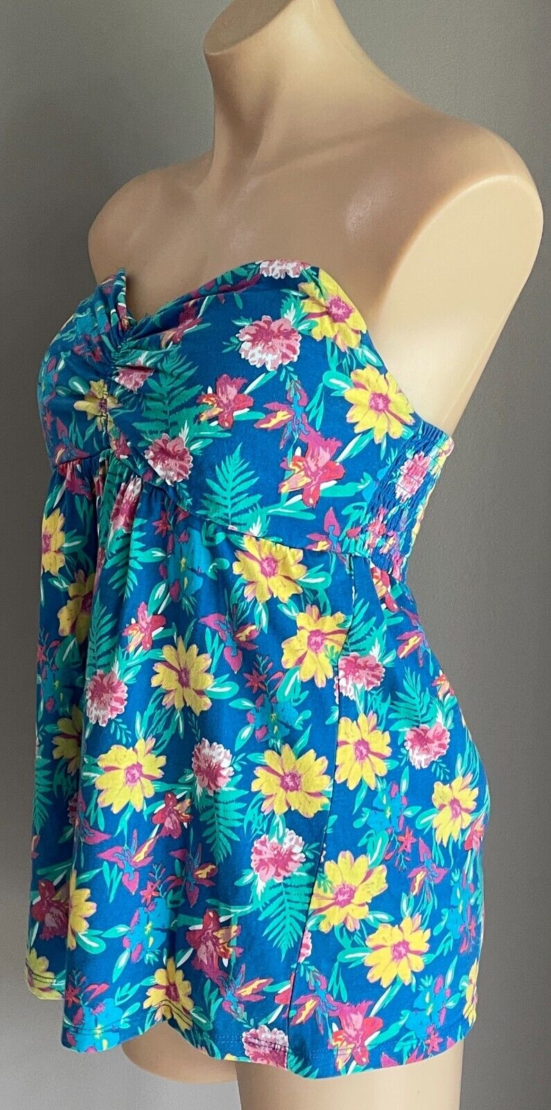 GIRL XPRESS Strapless Top Babydoll Bright MultiColoured Floral Print Size 16