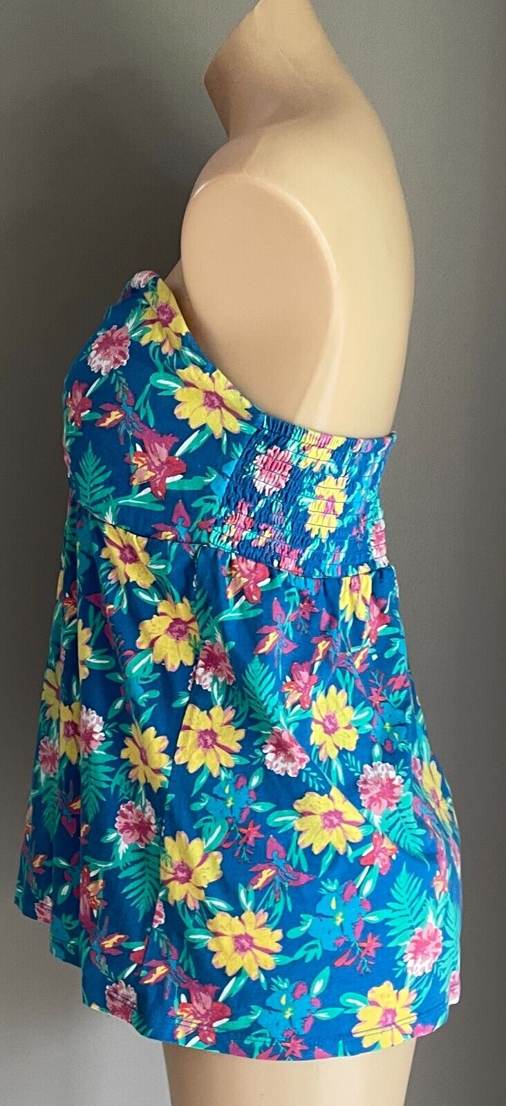 GIRL XPRESS Strapless Top Babydoll Bright MultiColoured Floral Print Size 16