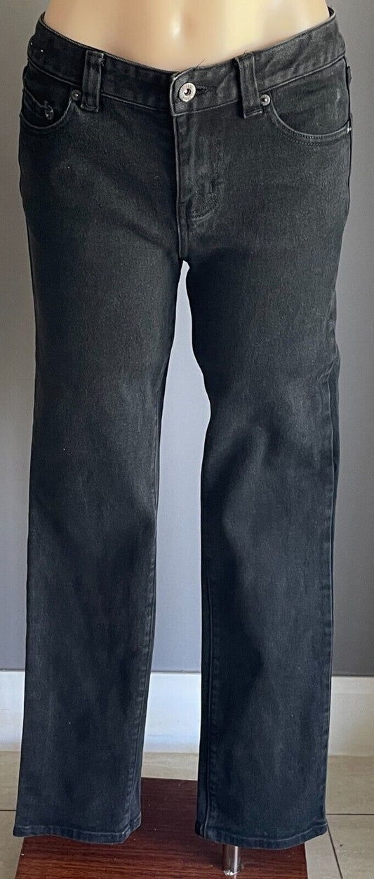 JUST JEANS Black Denim Straight Leg Full Length Jeans Ladies Size 11
