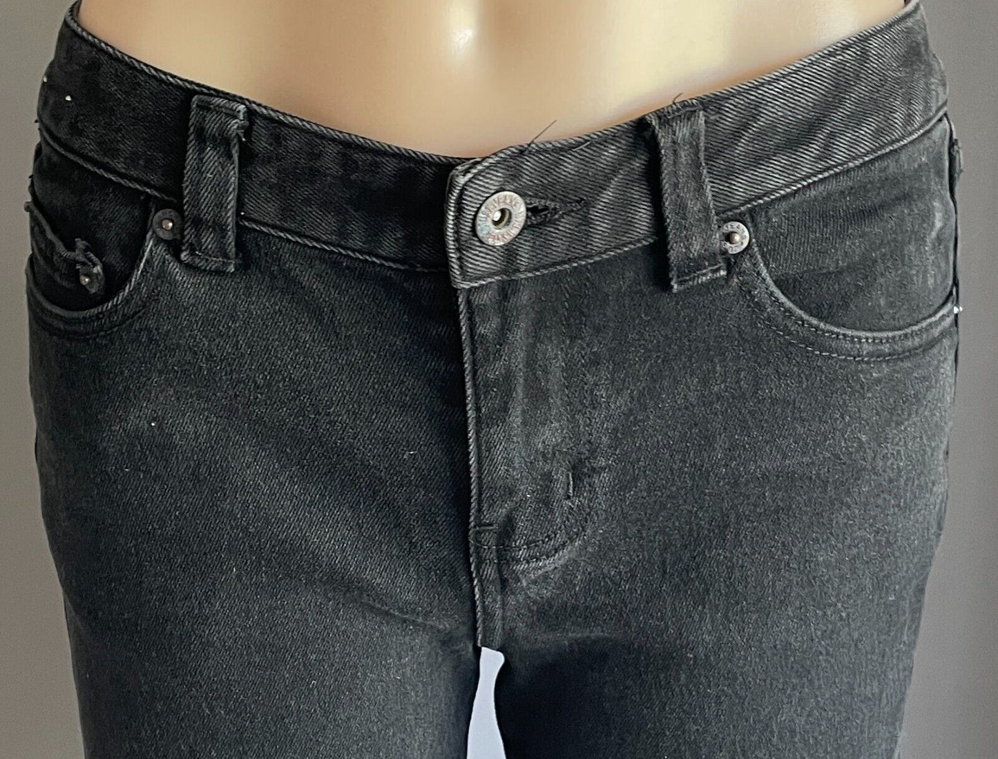 JUST JEANS Black Denim Straight Leg Full Length Jeans Ladies Size 11