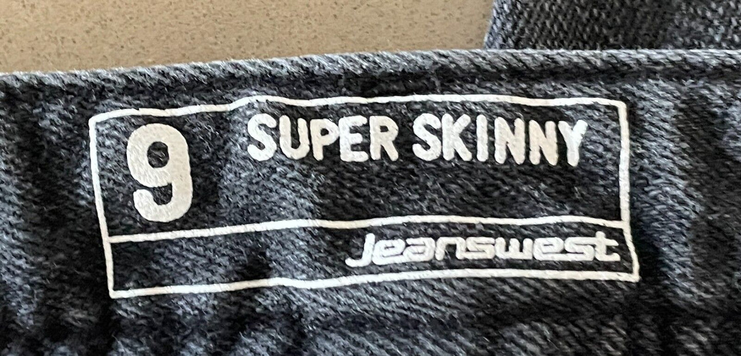 JUST JEANS Black Denim Super Skinny Full Length Jeans Ladies  Size 9