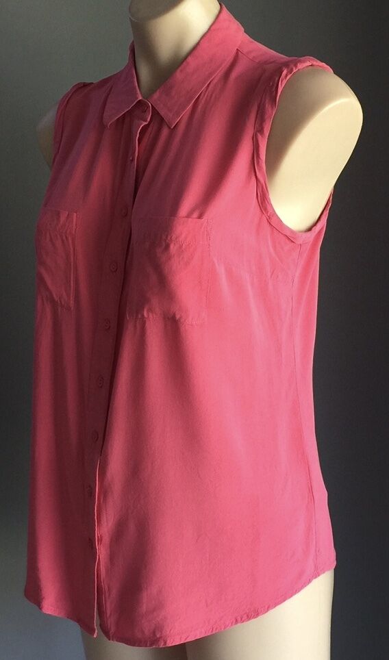 JUST JEANS Top Coral Pink Sleeveless Open Back Shirt Ladies Size 10 NEW