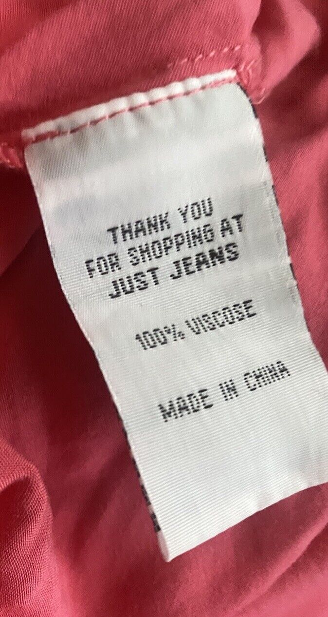 JUST JEANS Top Coral Pink Sleeveless Open Back Shirt Ladies Size 10 NEW