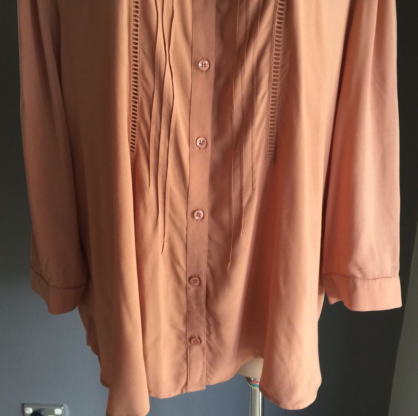 JUST JEANS Top Dusty Pink 3/4 Sleeve Button Up Blouse Shirt 3/4 Sleeve Size 16
