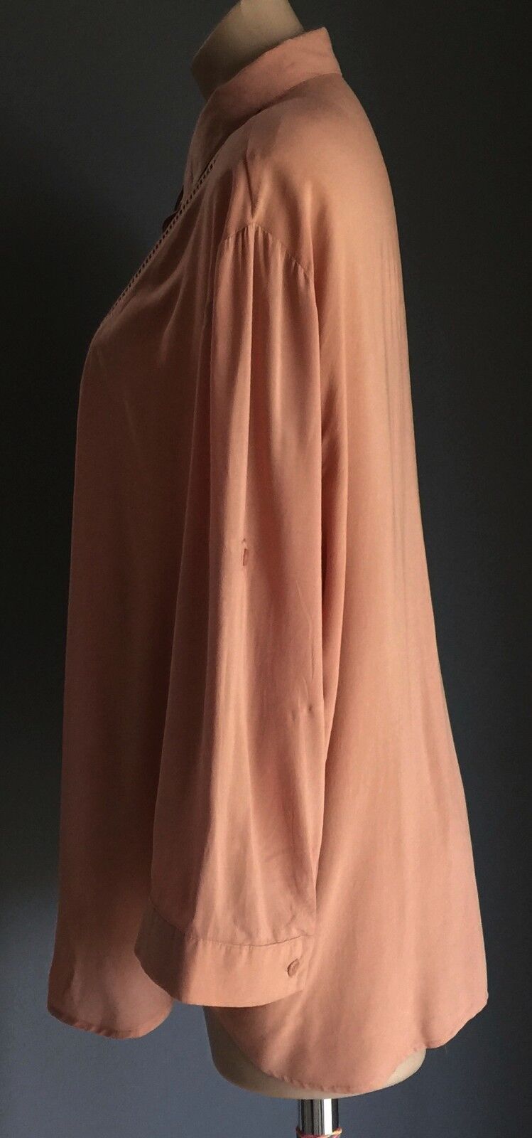 JUST JEANS Top Dusty Pink 3/4 Sleeve Button Up Blouse Shirt 3/4 Sleeve Size 16