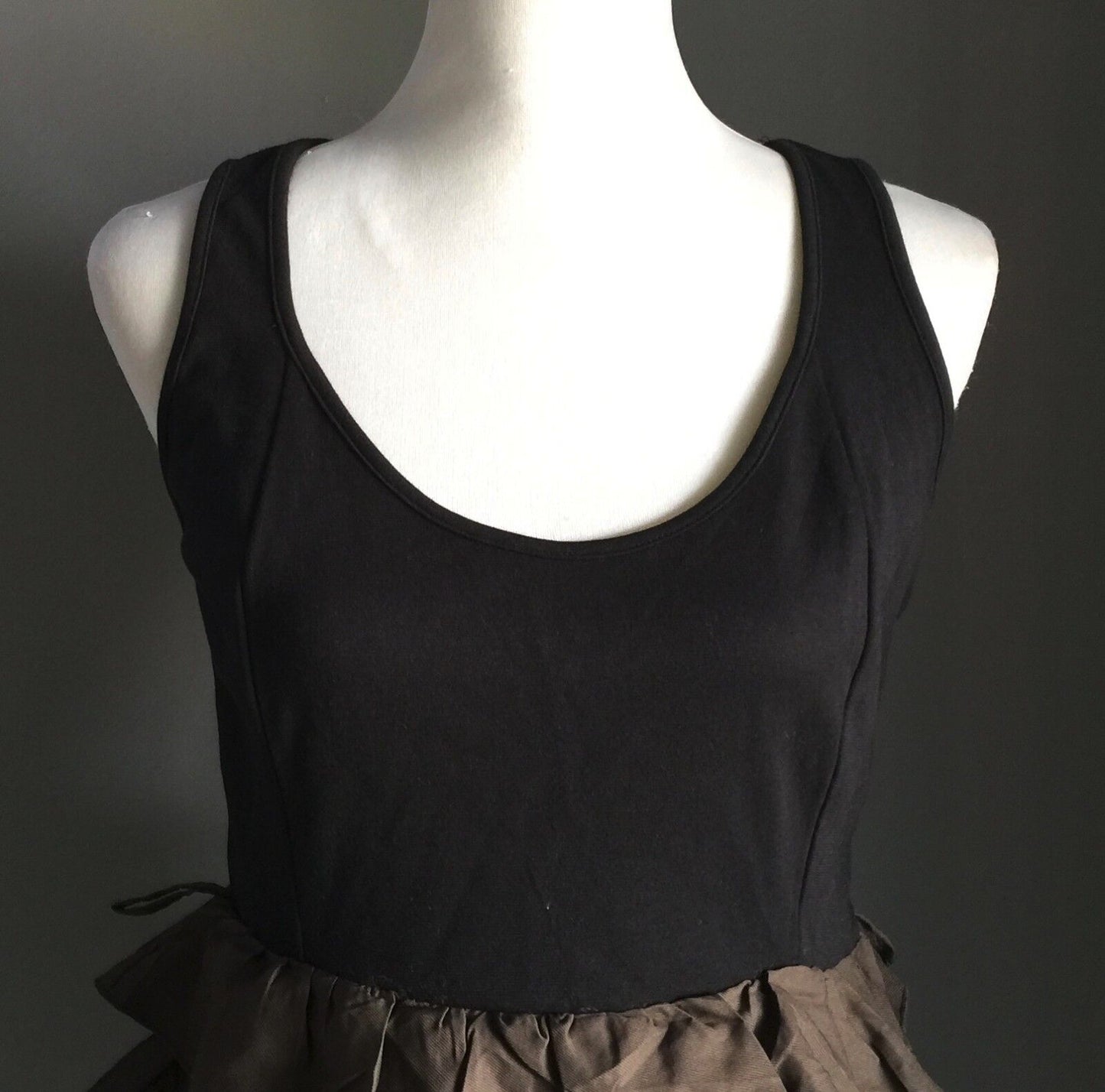 SASS Dress Ra Ra Skirt Black & Brown Ruffles Size 12 Retro Gem Salsa Sassy  Vibe