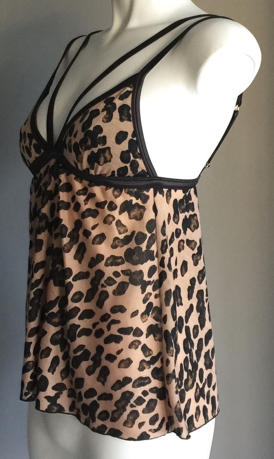 SASS & BIDE for LOVEABLE Camisole Top Strappy Leopard Print Teddy Sz 10 Sexy NEW