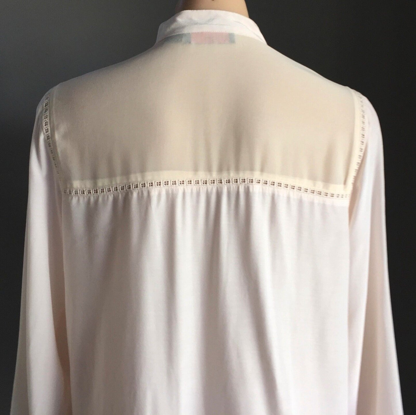 WISH Leverage Button Up Shirt Blush Pink Long Sleeve Sz 10 S Embellished NE