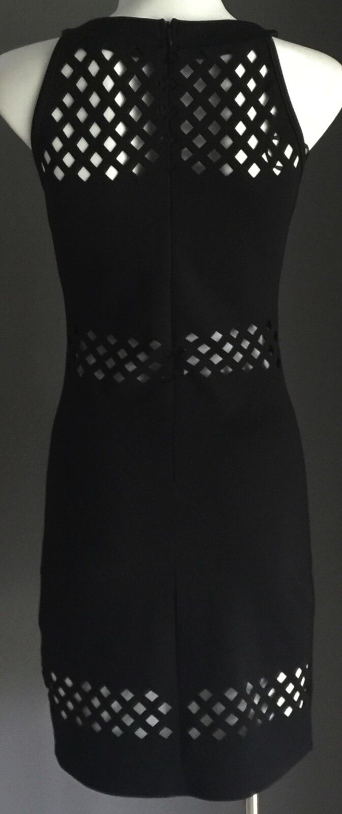 CHICABOOTI  Stretchy Pencil Dress w cutouts  Sassy Black Ladies Sz 8 Sexy NEW