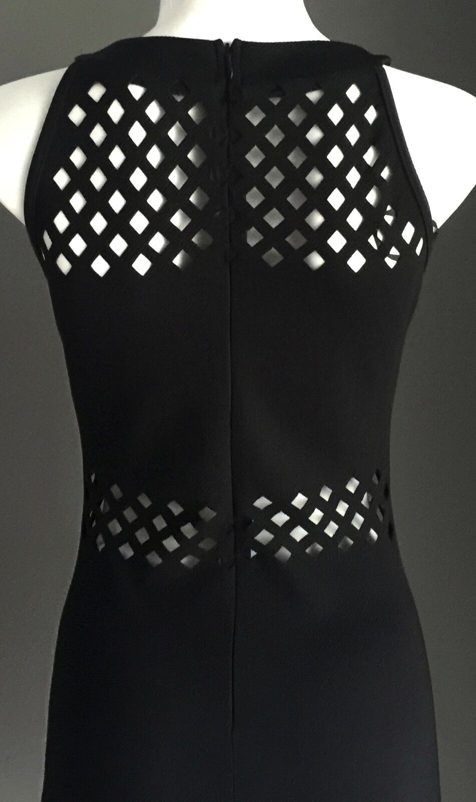 CHICABOOTI  Stretchy Pencil Dress w cutouts  Sassy Black Ladies Sz 8 Sexy NEW