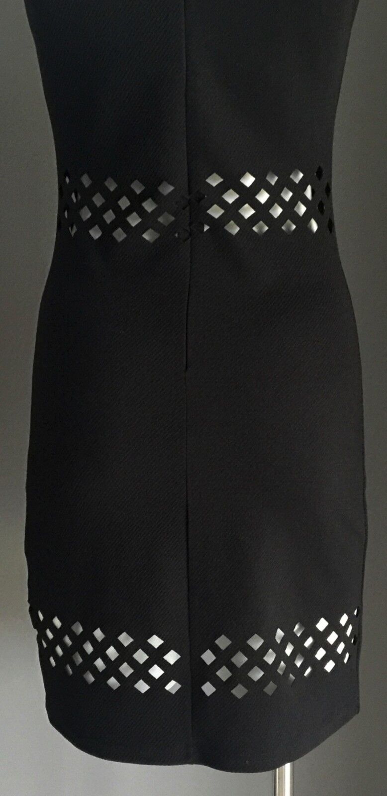 CHICABOOTI  Stretchy Pencil Dress w cutouts  Sassy Black Ladies Sz 8 Sexy NEW