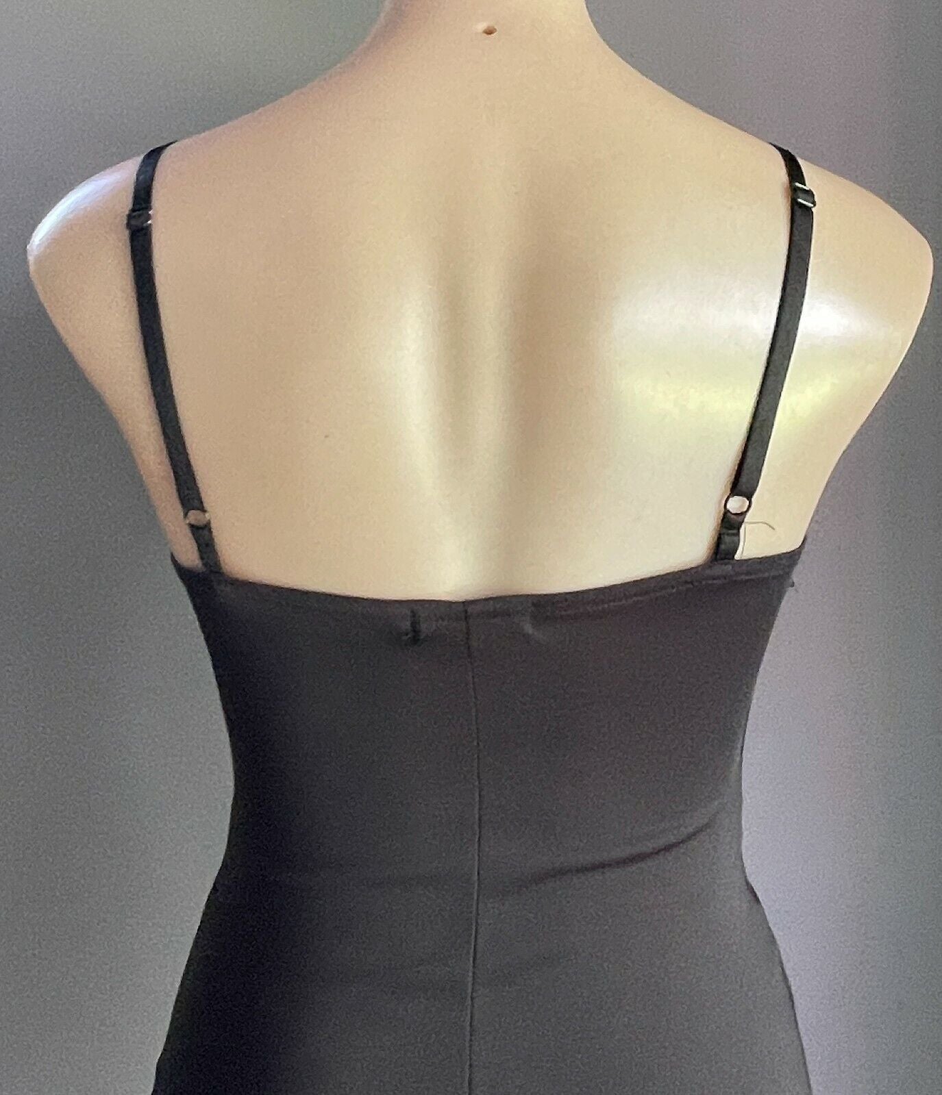 CHICABOOTI  Stretch Pencil Dress Mesh Waist Midi Black Ladies Sz 8 10 Sexy