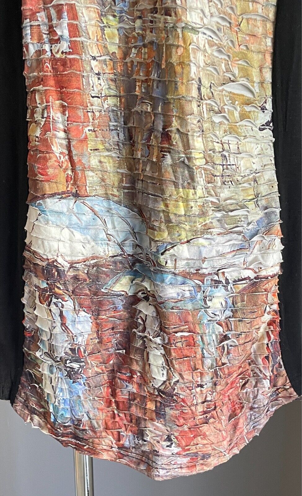 PERSON-ELLE Multicolour Tier Print Long Sleeve Open Jacket Size M 12 Black Trim