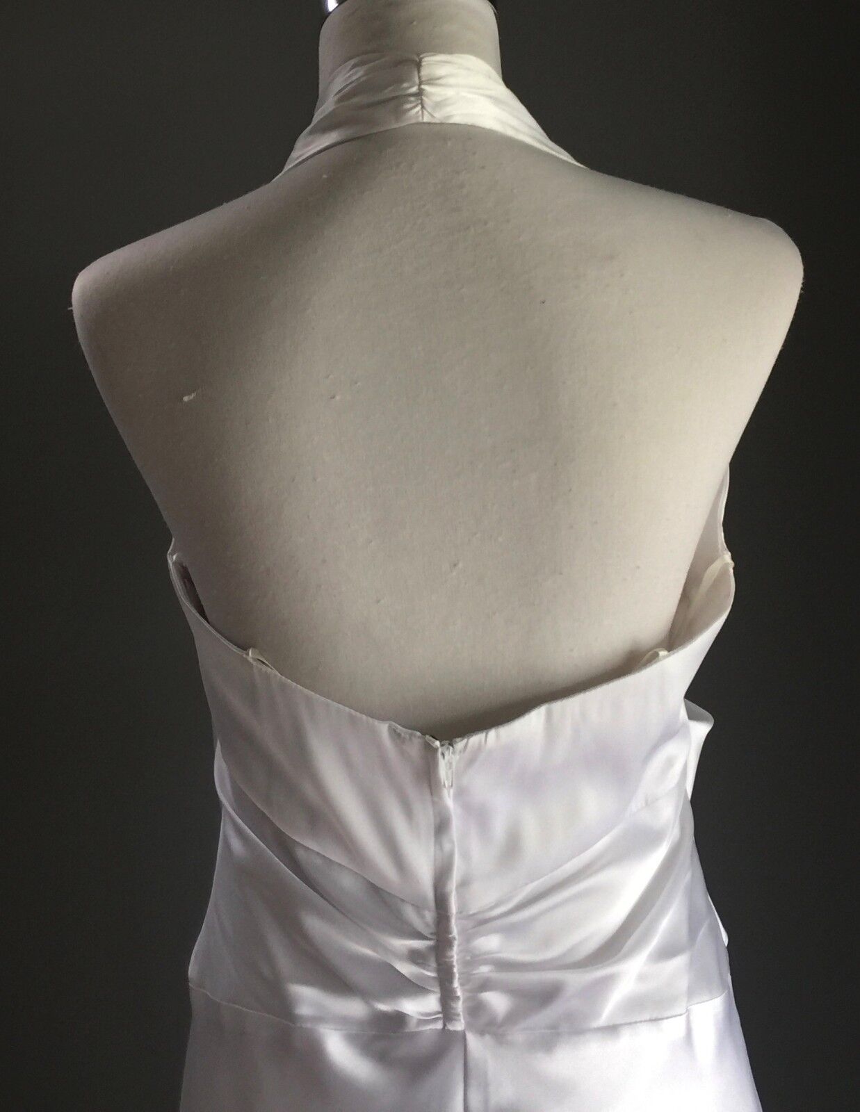 MR K WEDDING DRESS White Satin Halter Neck GOWN or Debutante Gown Size 14 NEW