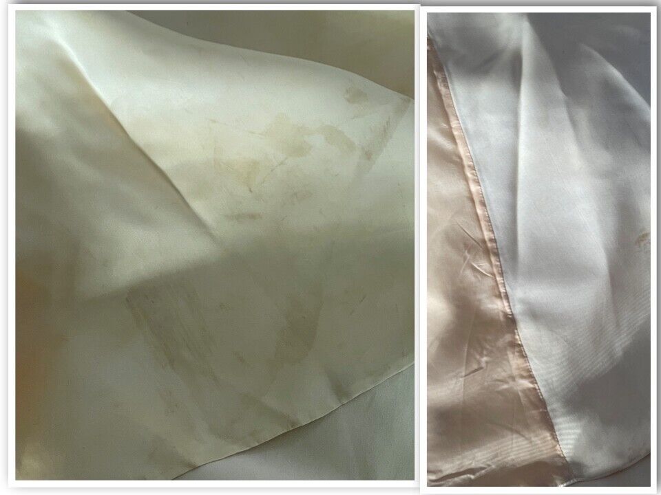 Vintage WEDDING DRESS Cream 2 Piece Bustier Full Skirt + Veil Size 8 Handmade