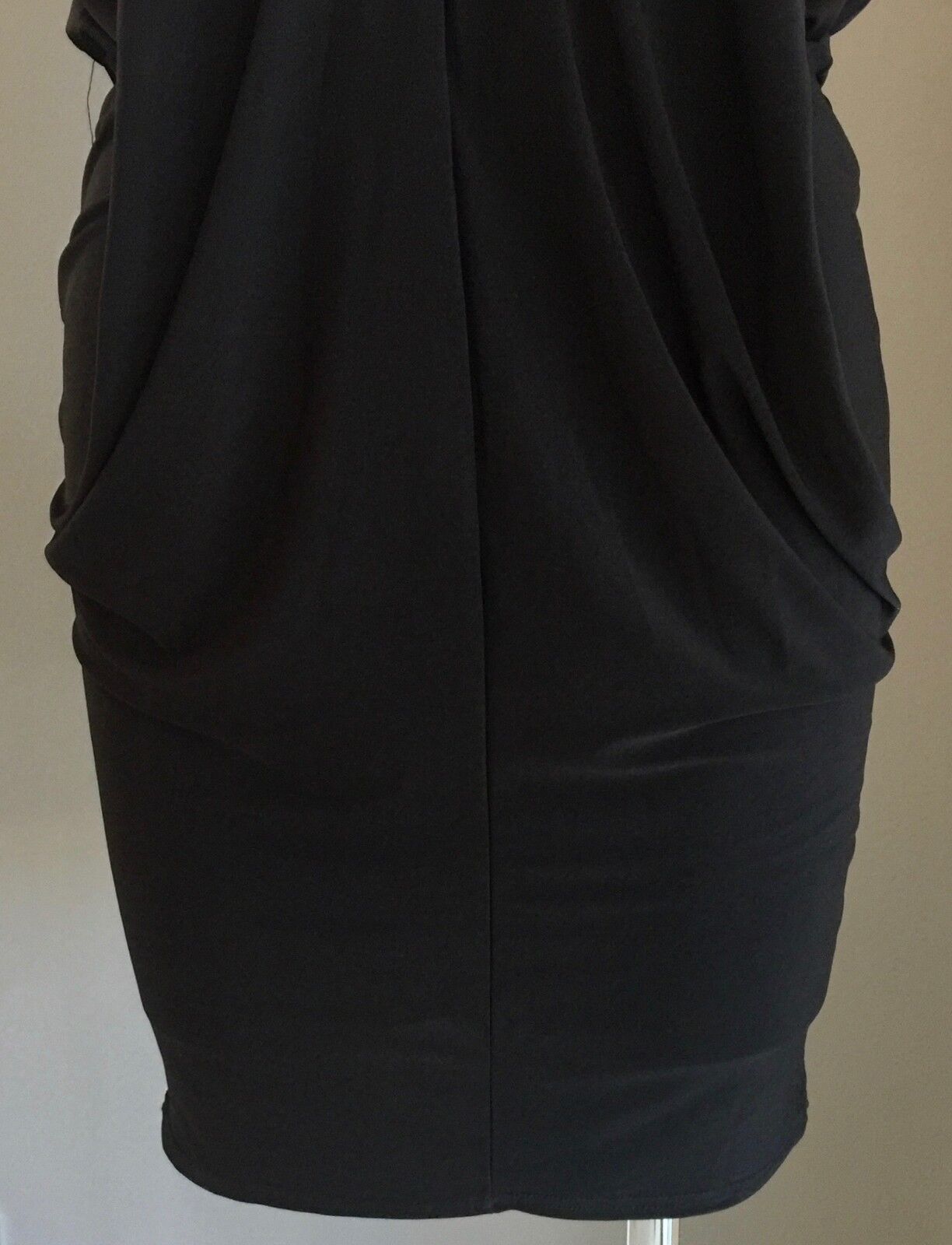 BOOHOO NIGHT Dress Black Sleeveless Drape Blouson Stretch Frock Size 12 NEW