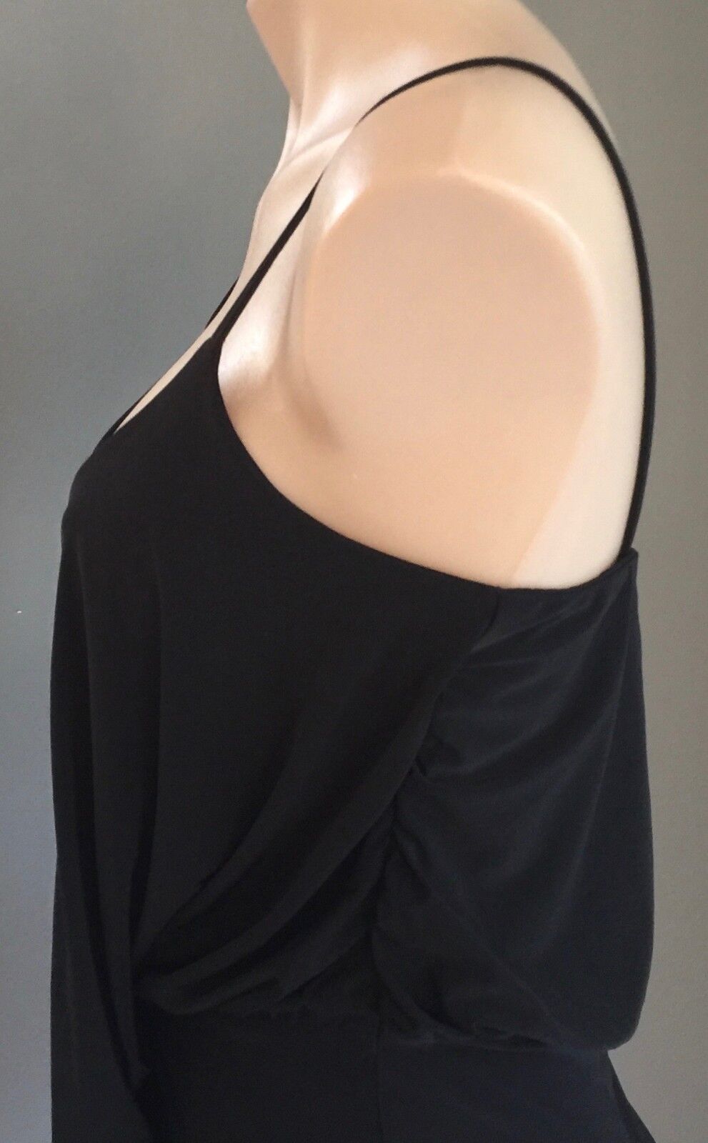 BOOHOO NIGHT Dress Black Sleeveless Drape Blouson Stretch Frock Size 12 NEW