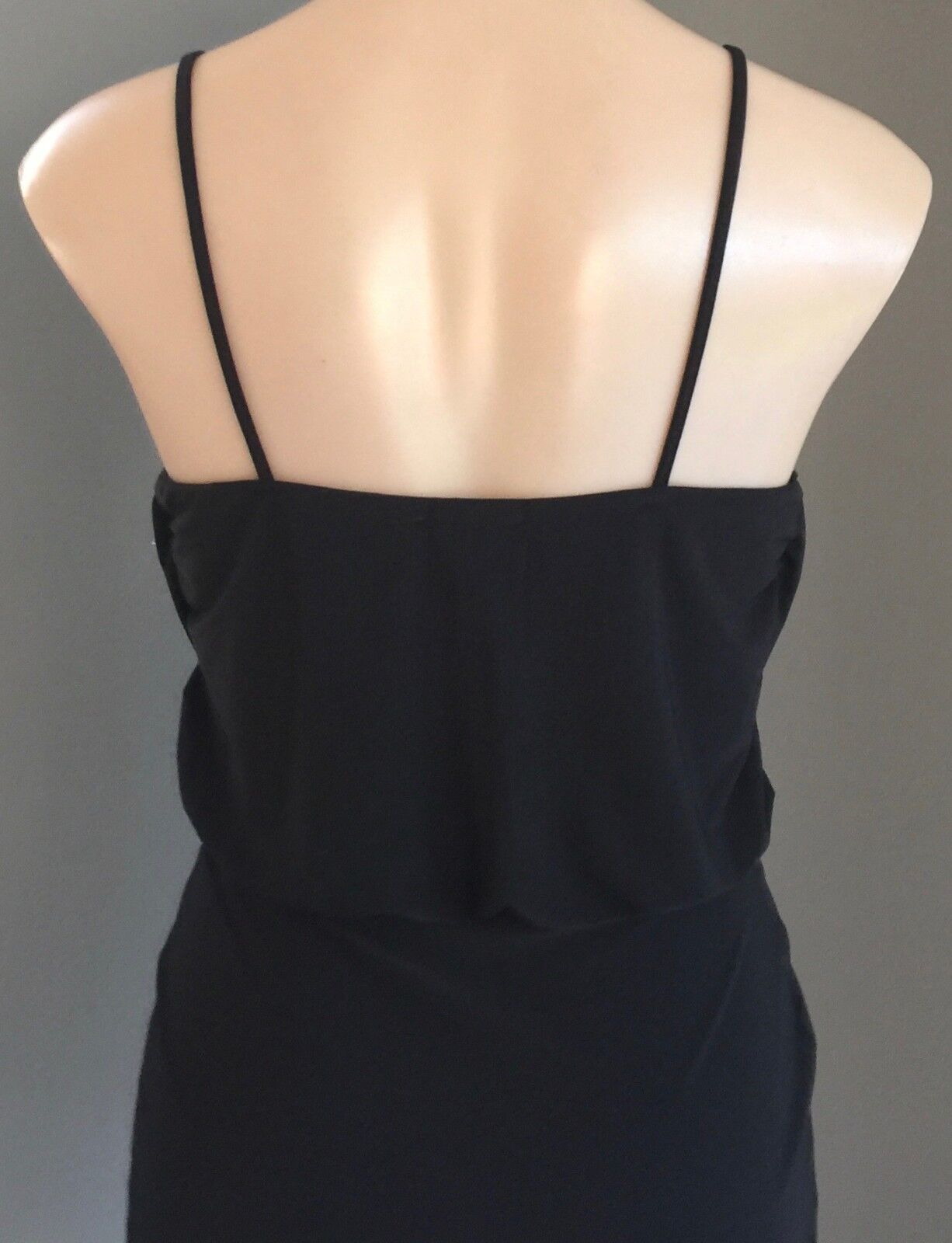 BOOHOO NIGHT Dress Black Sleeveless Drape Blouson Stretch Frock Size 12 NEW