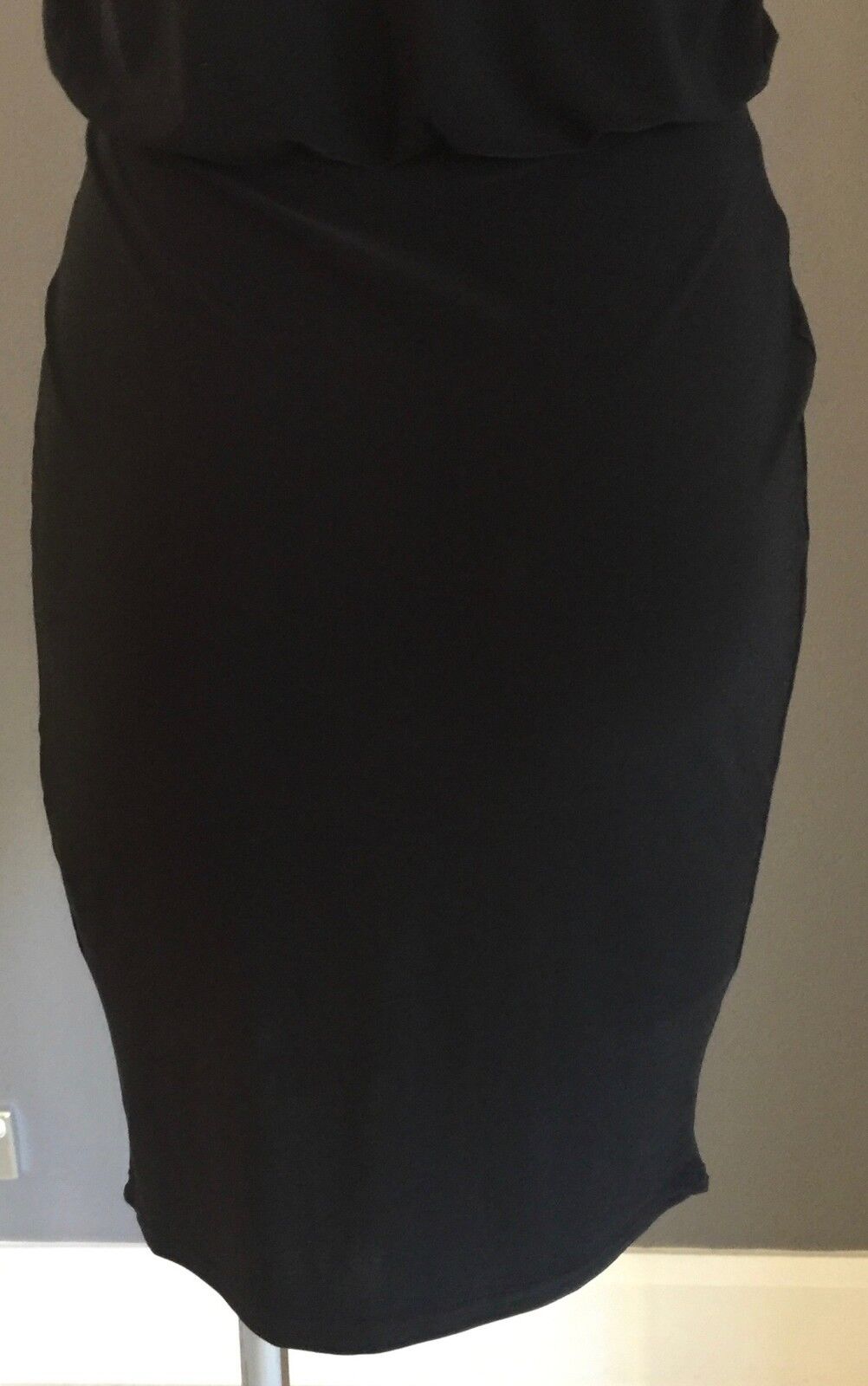 BOOHOO NIGHT Dress Black Sleeveless Drape Blouson Stretch Frock Size 12 NEW