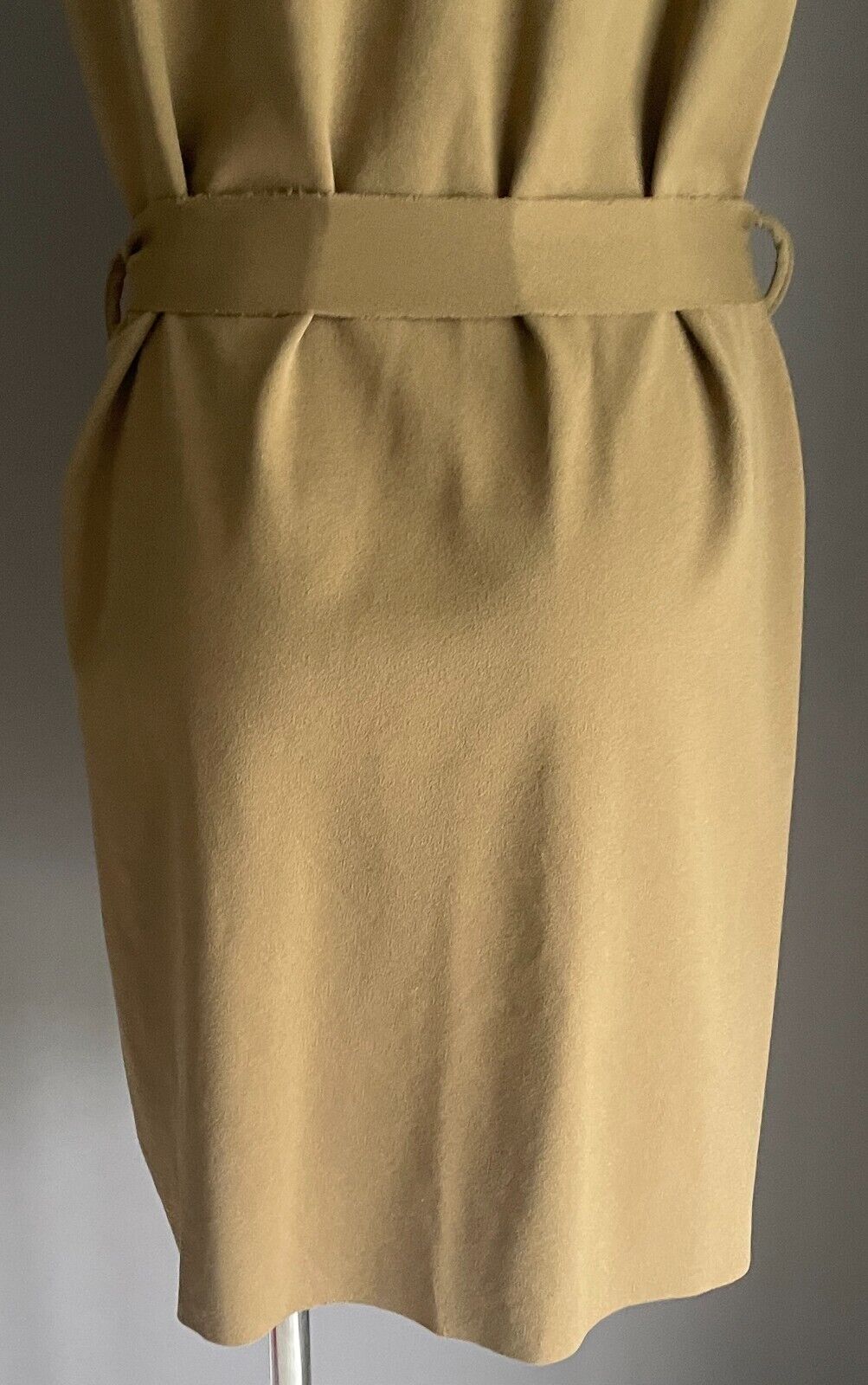 BOOHOO Coatigan Citrine Sleeveless  Waist Tie Drape Long Waterfall Size M L 12
