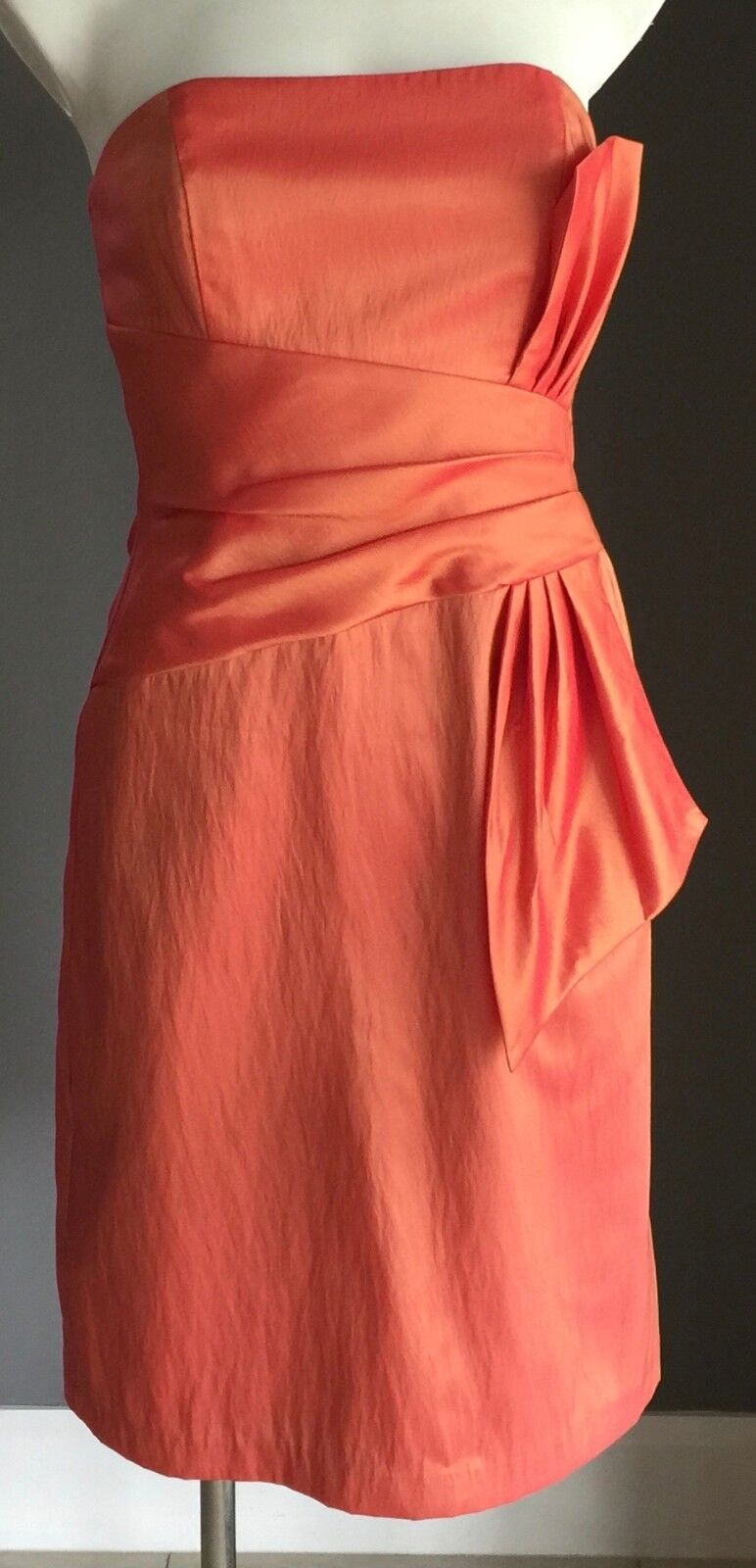 MR K Strapless Dress Metallic Orange Knee Length Ladies Size 8 10  Gorgeous NEW