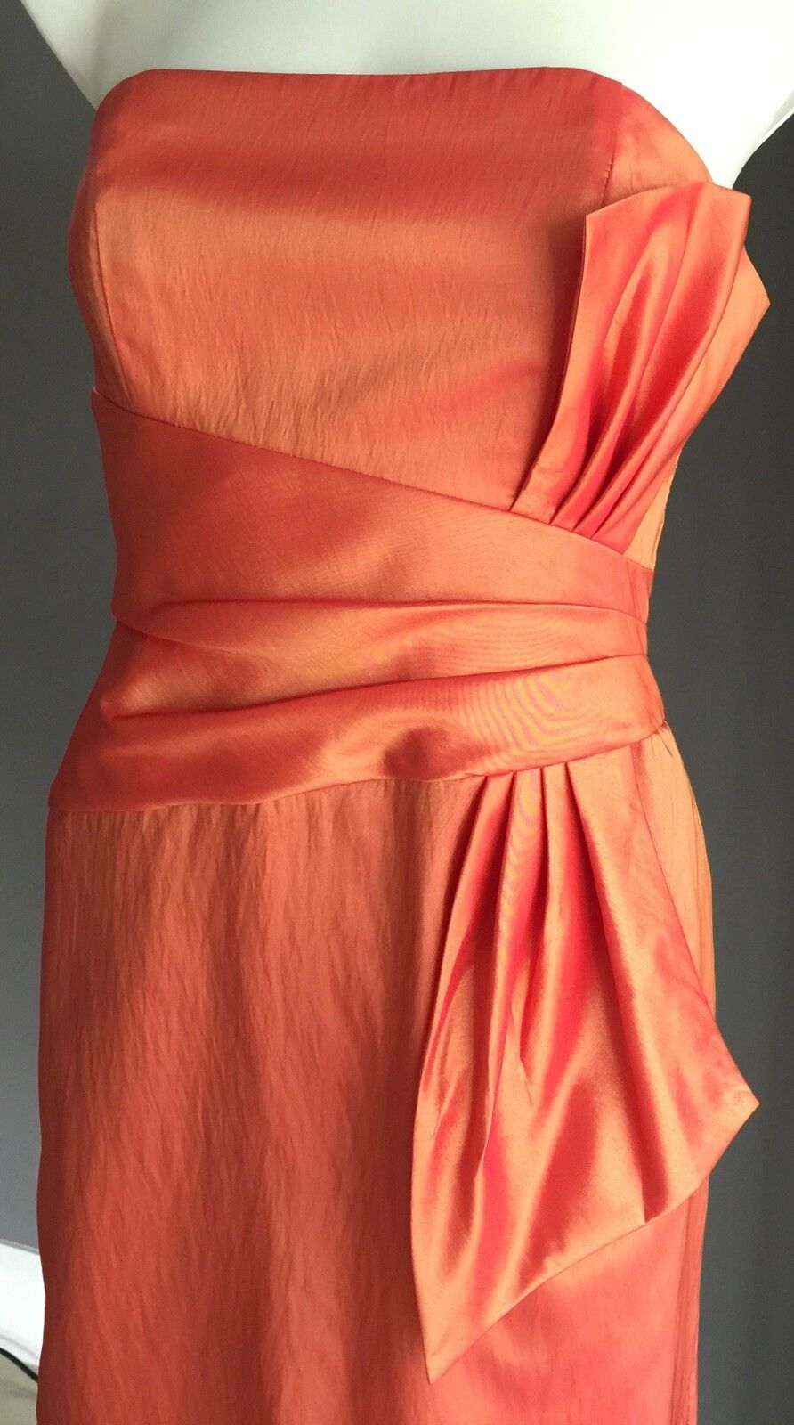 MR K Strapless Dress Metallic Orange Knee Length Ladies Size 8 10  Gorgeous NEW