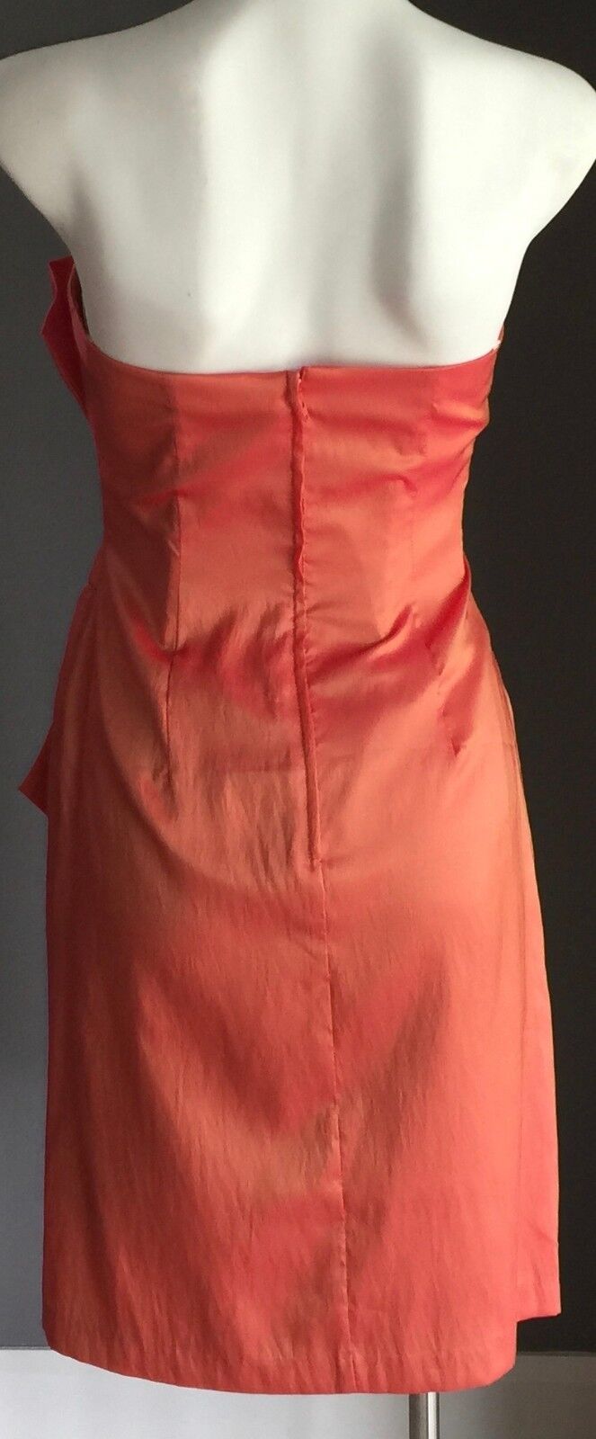 MR K Strapless Dress Metallic Orange Knee Length Ladies Size 8 10  Gorgeous NEW