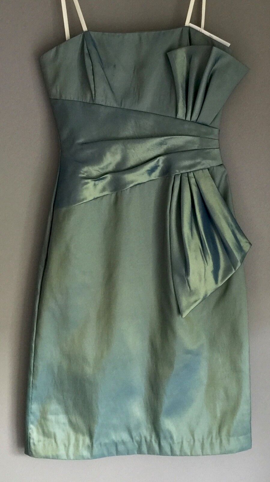 MR K Strapless Dress Metallic Green Knee Length Frock Ladies Size 6 NEW