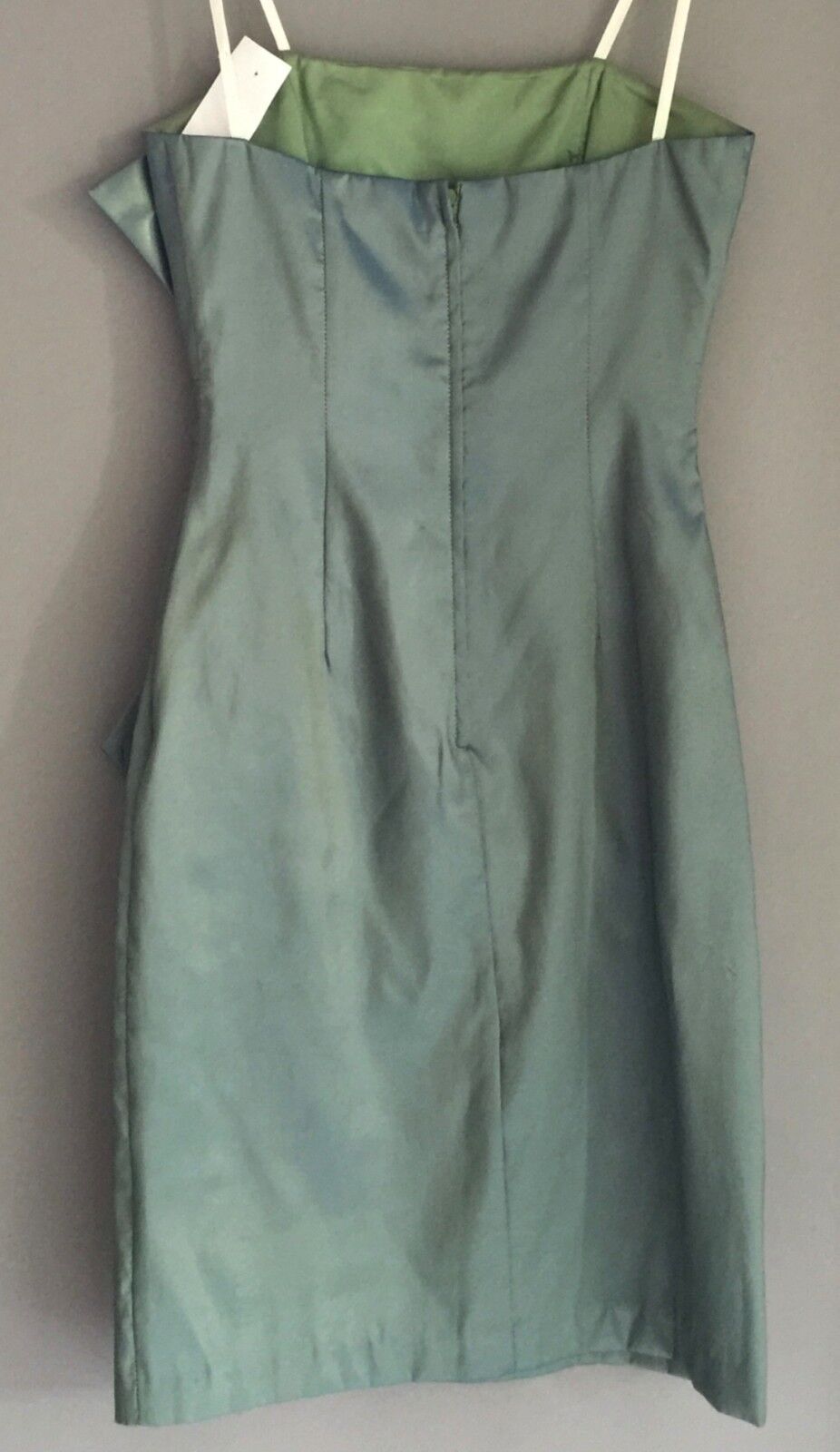 MR K Strapless Dress Metallic Green Knee Length Frock Ladies Size 6 NEW