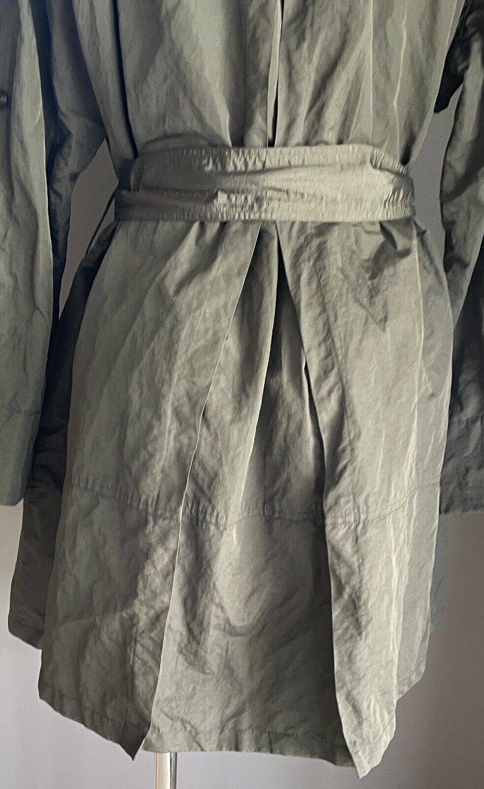 PING PONG Trench Coat Khaki Shimmer Lightweight Anorak Belt Size 16 PINGPONG NEW