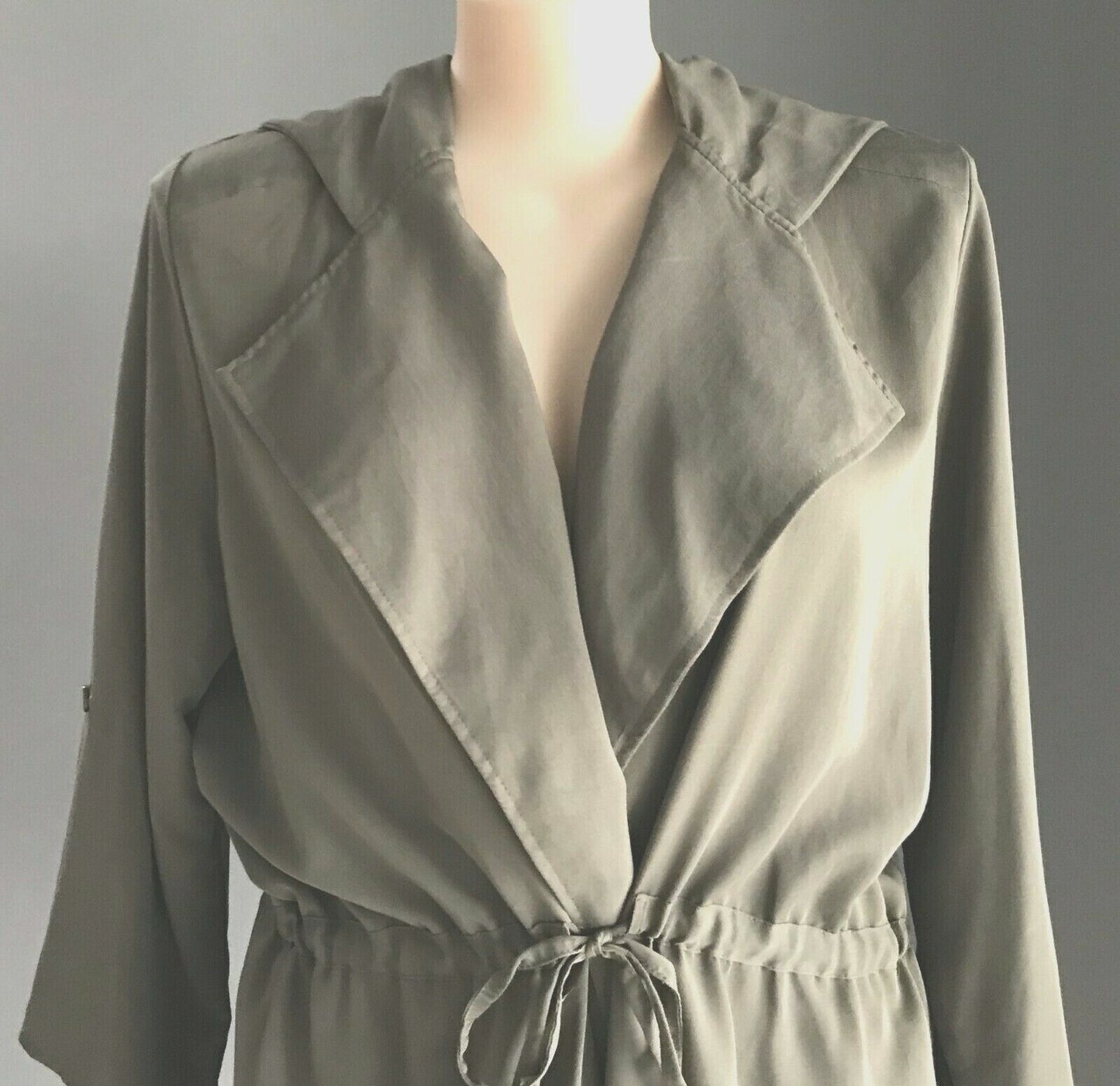 AVELLA Anorak Khaki Soft Drawstring Waist Jacket Hooded Ladies Plus Size 18
