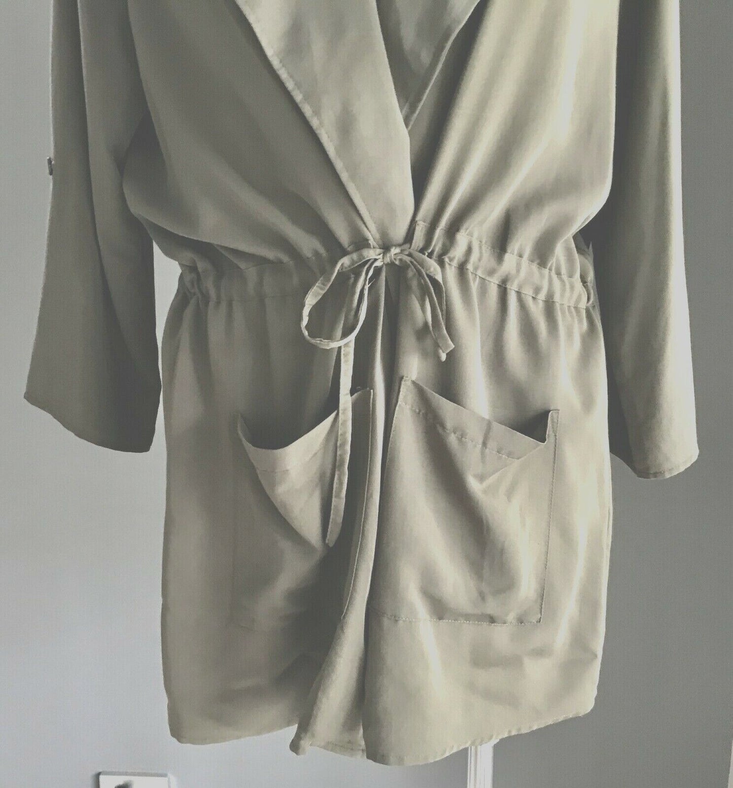 AVELLA Anorak Khaki Soft Drawstring Waist Jacket Hooded Ladies Plus Size 18
