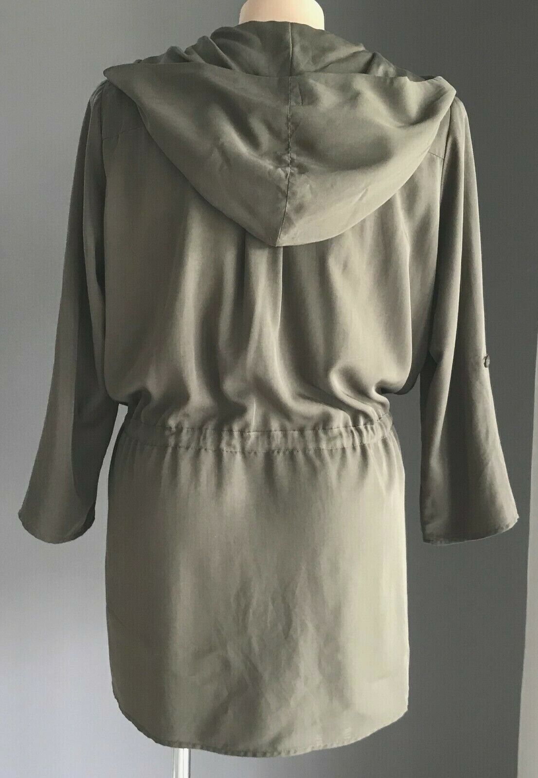 AVELLA Anorak Khaki Soft Drawstring Waist Jacket Hooded Ladies Plus Size 18