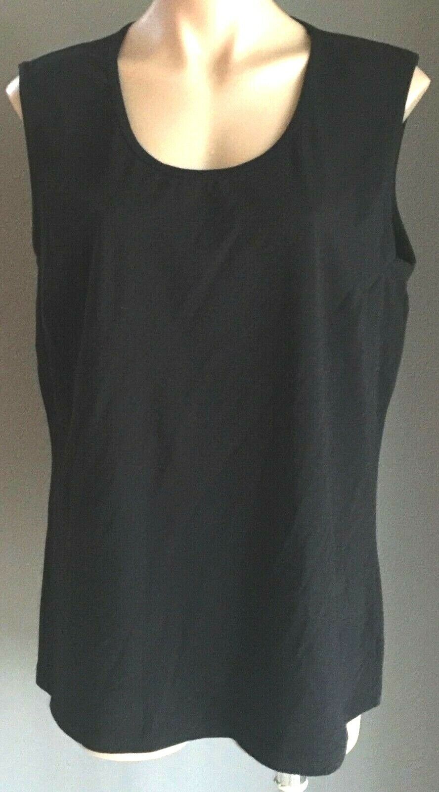 AVELLA Tank Top Basic Stretch Camisole Singet Black Ladies Plus Size 20