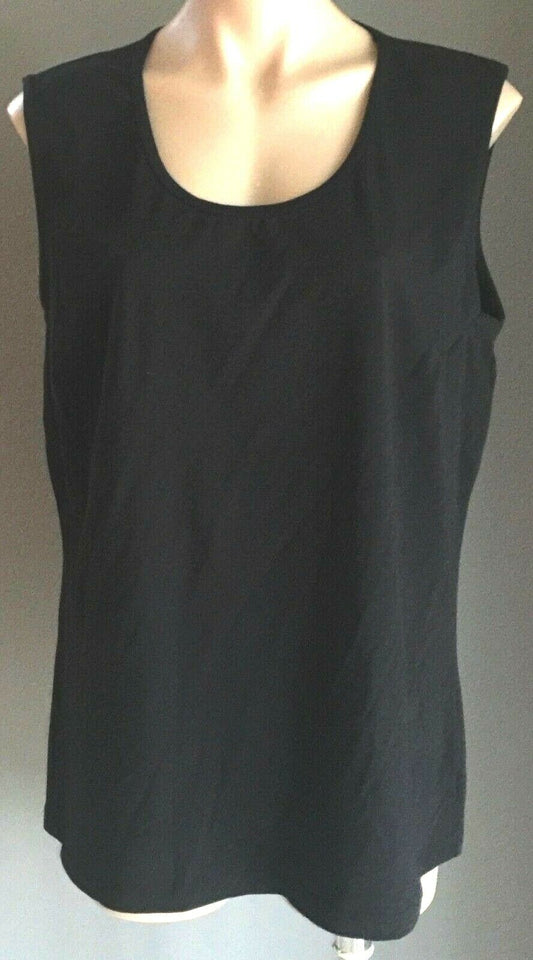 AVELLA Tank Top Basic Stretch Camisole Singet Black Ladies Plus Size 20