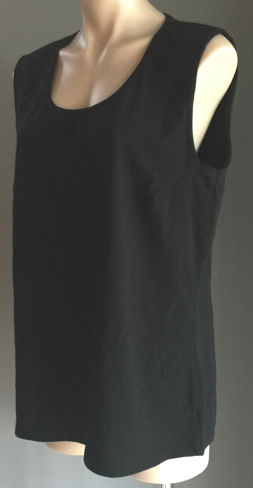 AVELLA Tank Top Basic Stretch Camisole Singet Black Ladies Plus Size 20