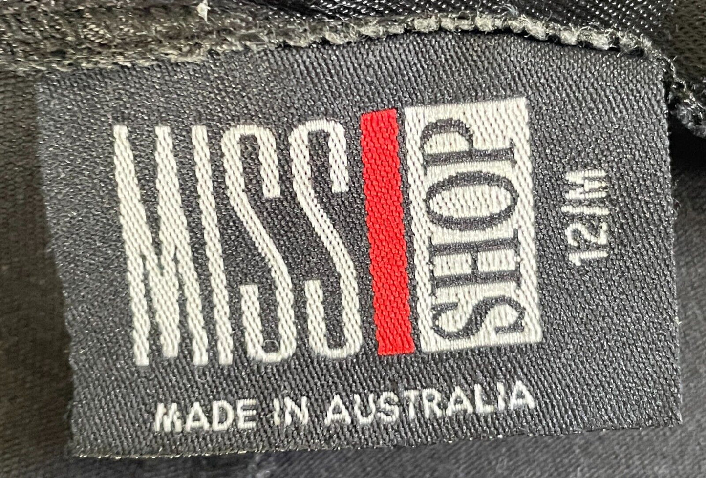 MISS SHOP Black Pants Slight Boot Leg Stretch Fabric wSheen Satin Band Size 12 M