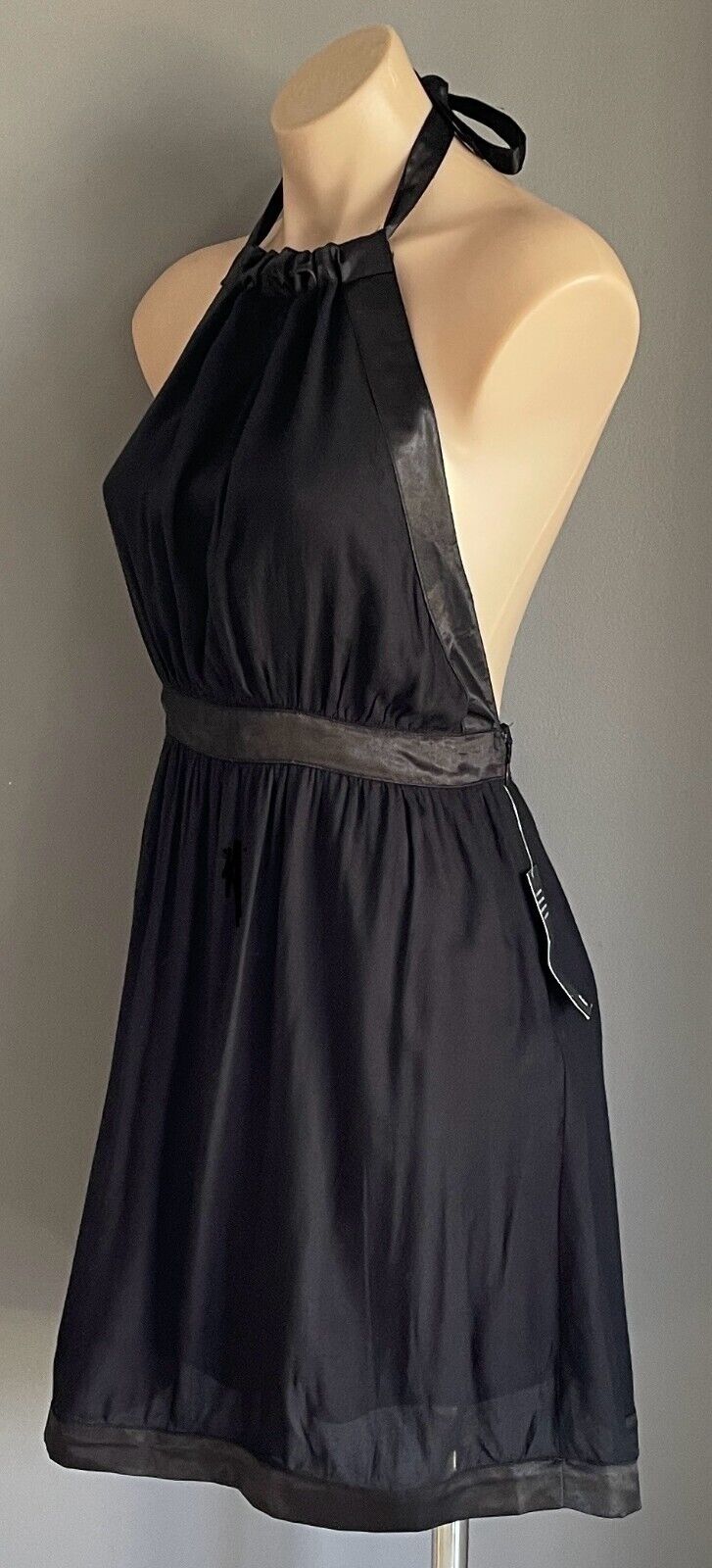 4TH AND BLEEKER for BILLABONG Halter Neck Dress Black Size S 10 Backless NEW
