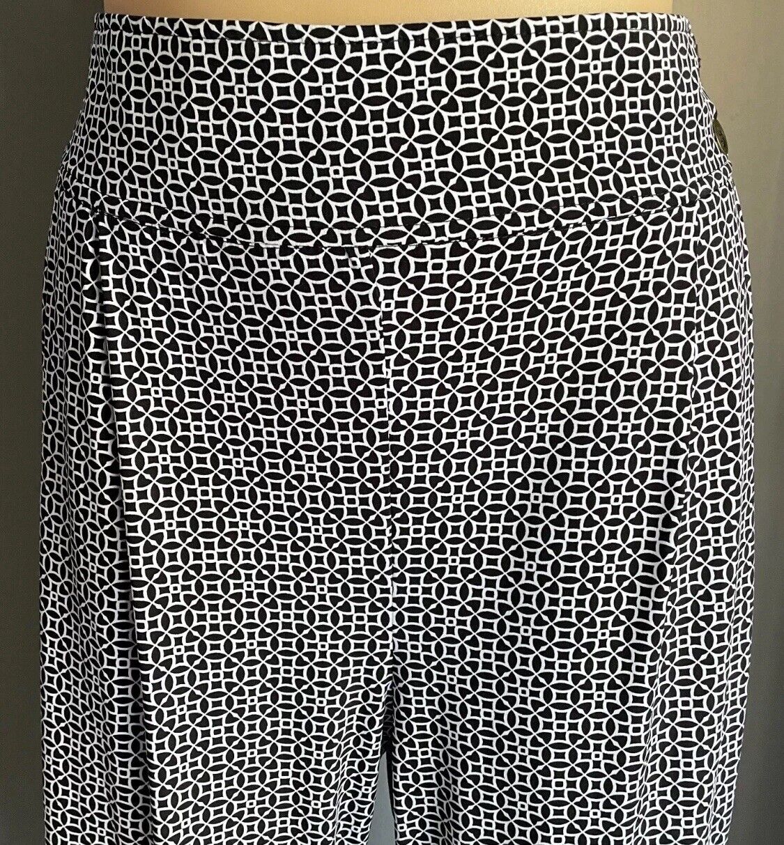 ALEXIA Lounge Pants Black & White Print Elastic Waist & Cuffs Plus Size 22 Boho