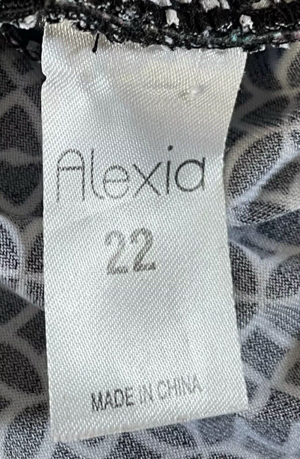 ALEXIA Lounge Pants Black & White Print Elastic Waist & Cuffs Plus Size 22 Boho