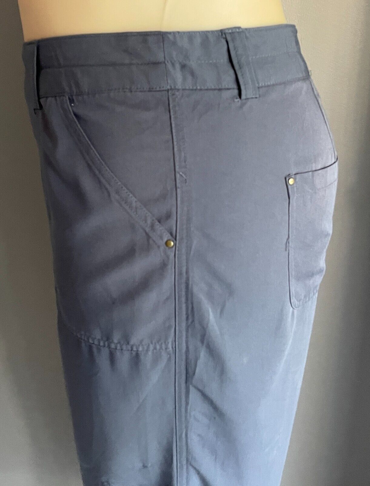 ALEXIA Grey Pants Utility Style Plus Size 18 Cropped Length Tie At Each Leg