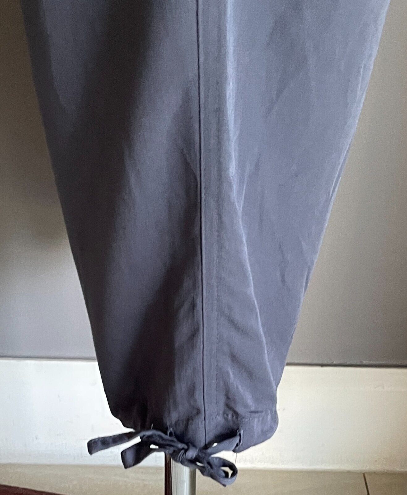 ALEXIA Grey Pants Utility Style Plus Size 18 Cropped Length Tie At Each Leg