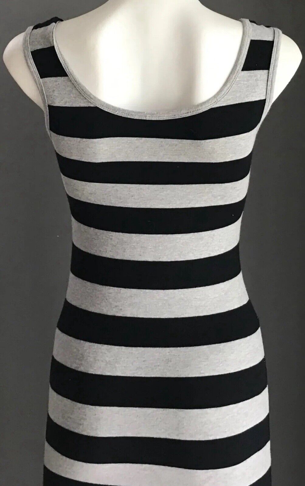SUPRE Maxi Dress Grey & Black Stripe Sleeveless Stretch Tube Size XS 8 NEW