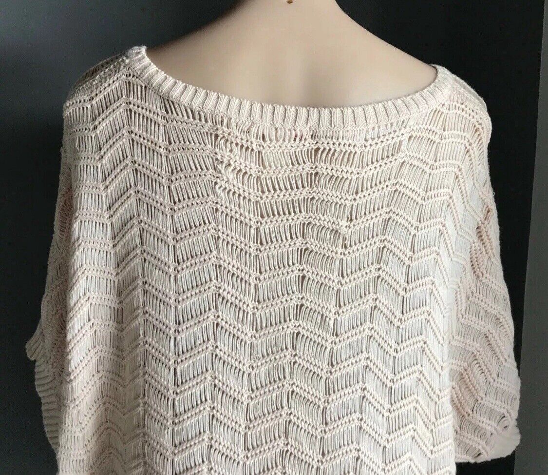 SUPRE Oversized KNIT TOP Blush Pink Knit Short Sleeve Box Style Size L 12 NEW