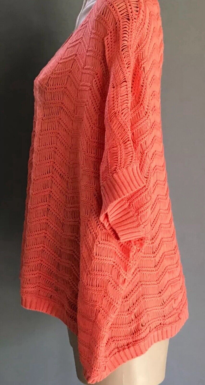 SUPRE Jumper Coral Knit Short Sleeve Box Style Sweater Ladies Size M 12