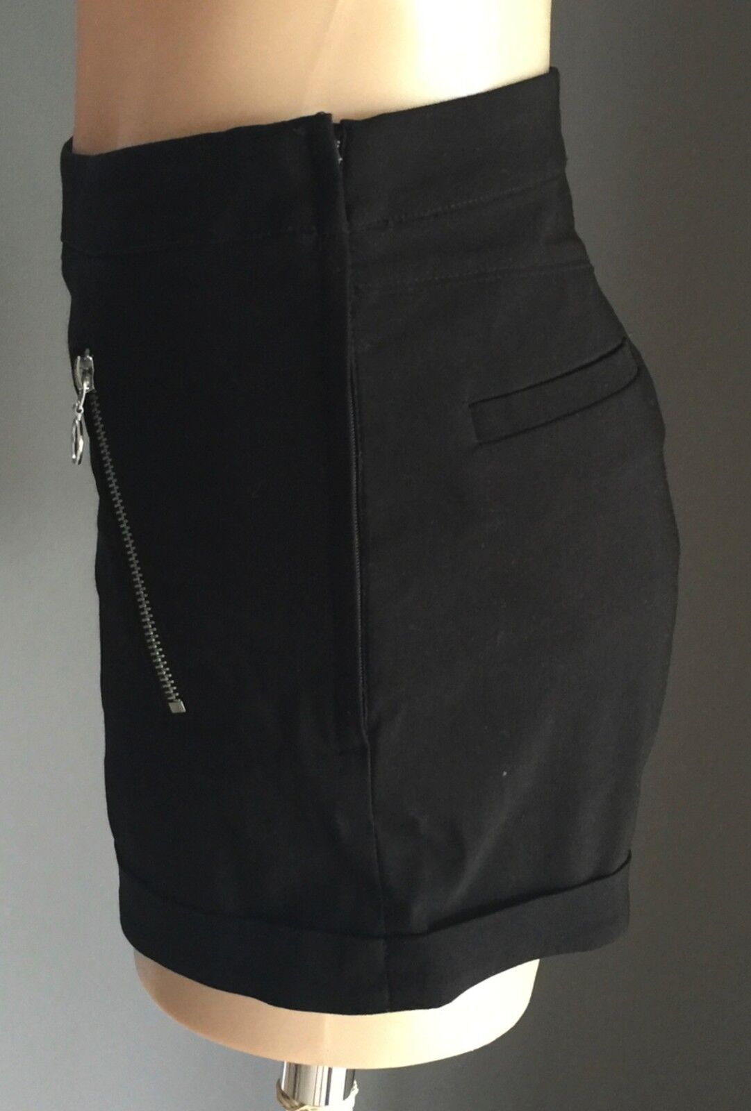DIVIDED Shorts Black Zip Detail Ladies Size AU 12 EUR 40
