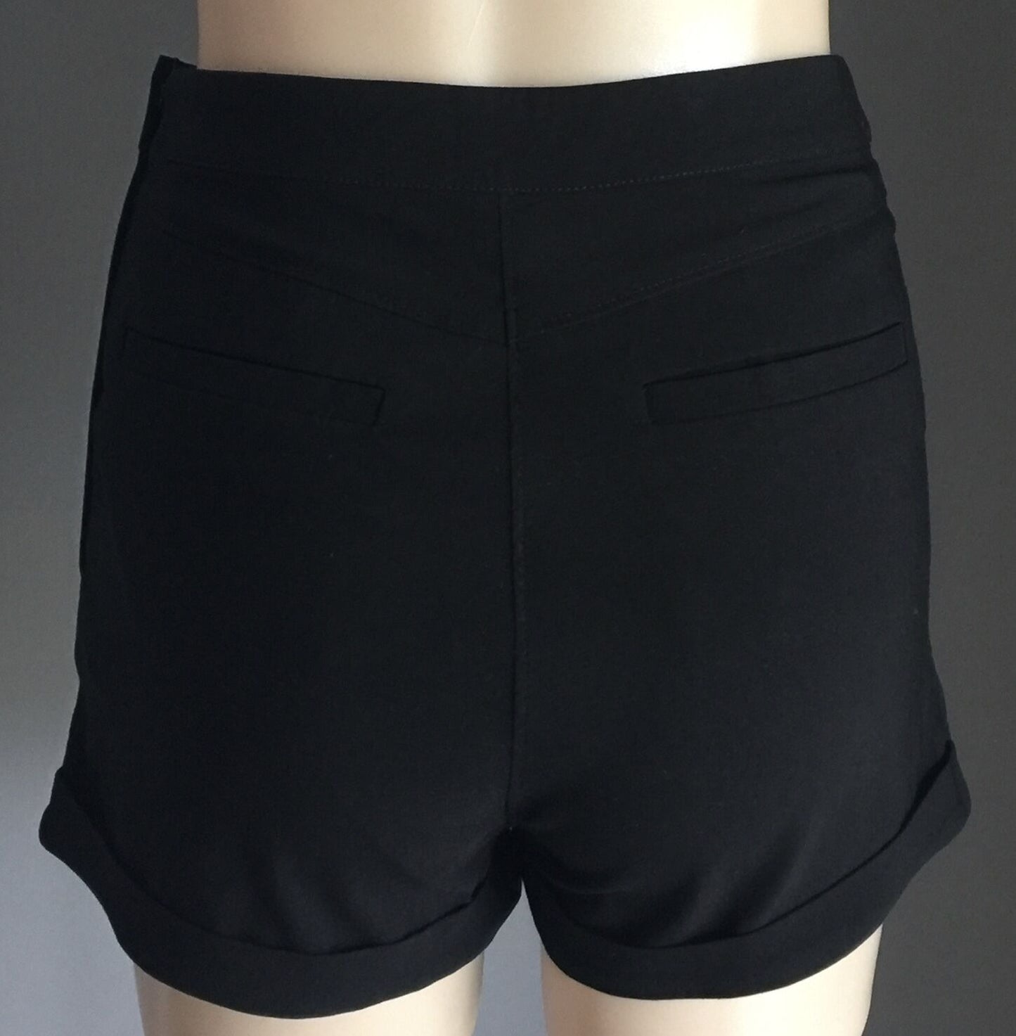 DIVIDED Shorts Black Zip Detail Ladies Size AU 12 EUR 40