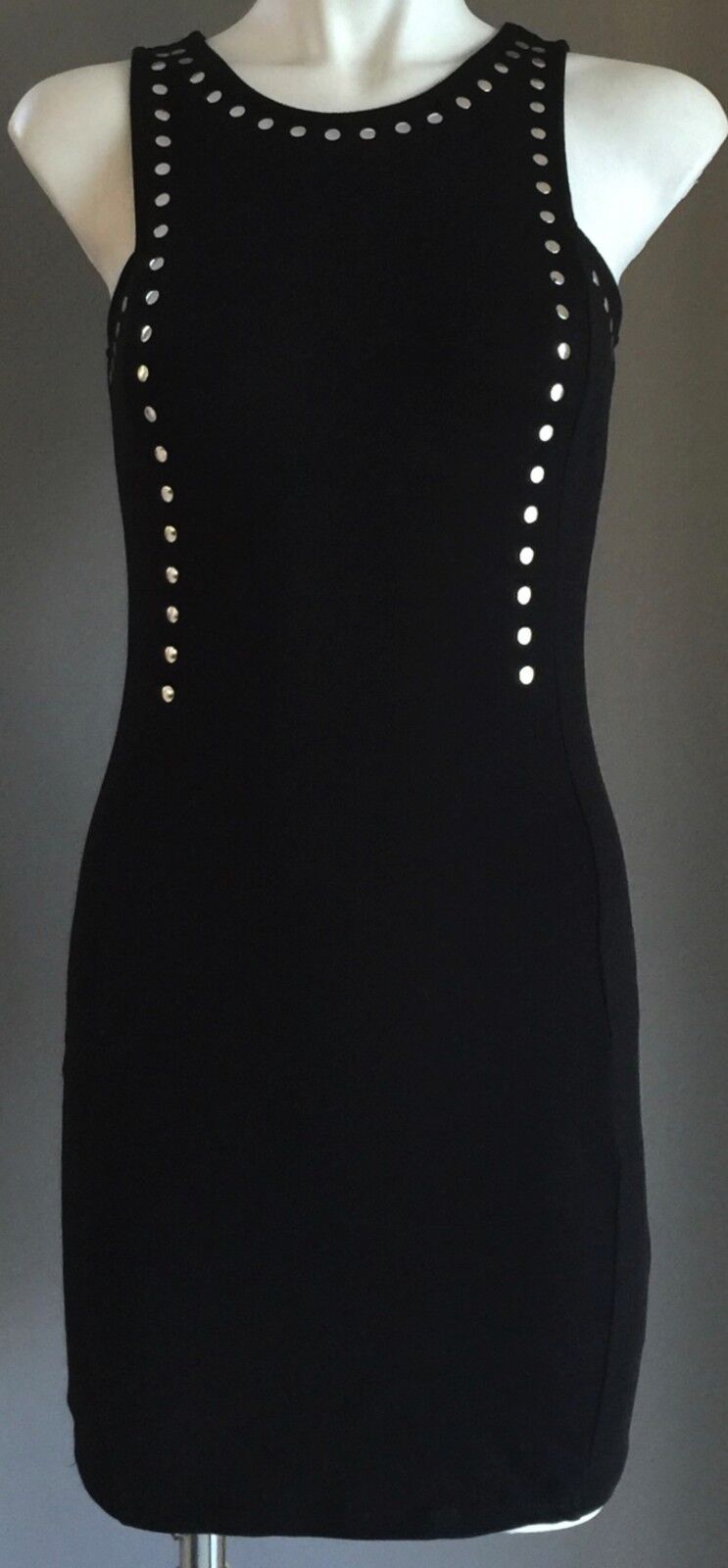 DIVIDED by H&M Bodycon Mini Dress Black Stretch Studded Size EU 38 AU 8 NEW